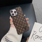 LV monogram luxury iPhone case showing the slim profile and finished protective edges